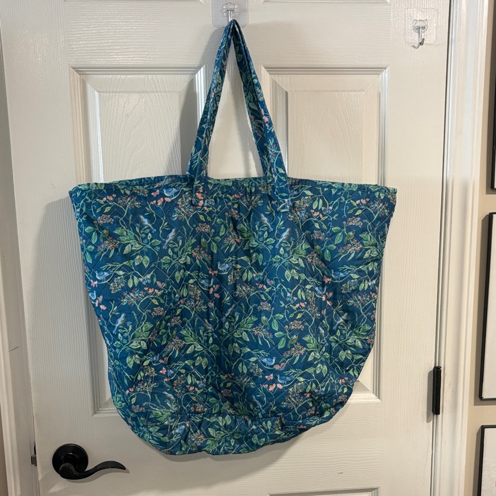 Floral Blue Tote Bag